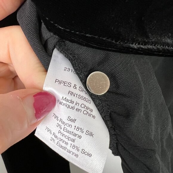 Veronica Beard Pelona Stretch Velvet Top Size 12 Black Ruched V-Neck - Picture 12 of 16